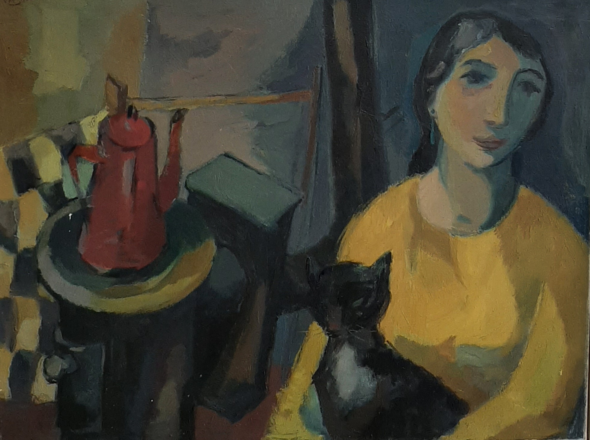 Boven van, Willem Ernst – Jonge vrouw met kat