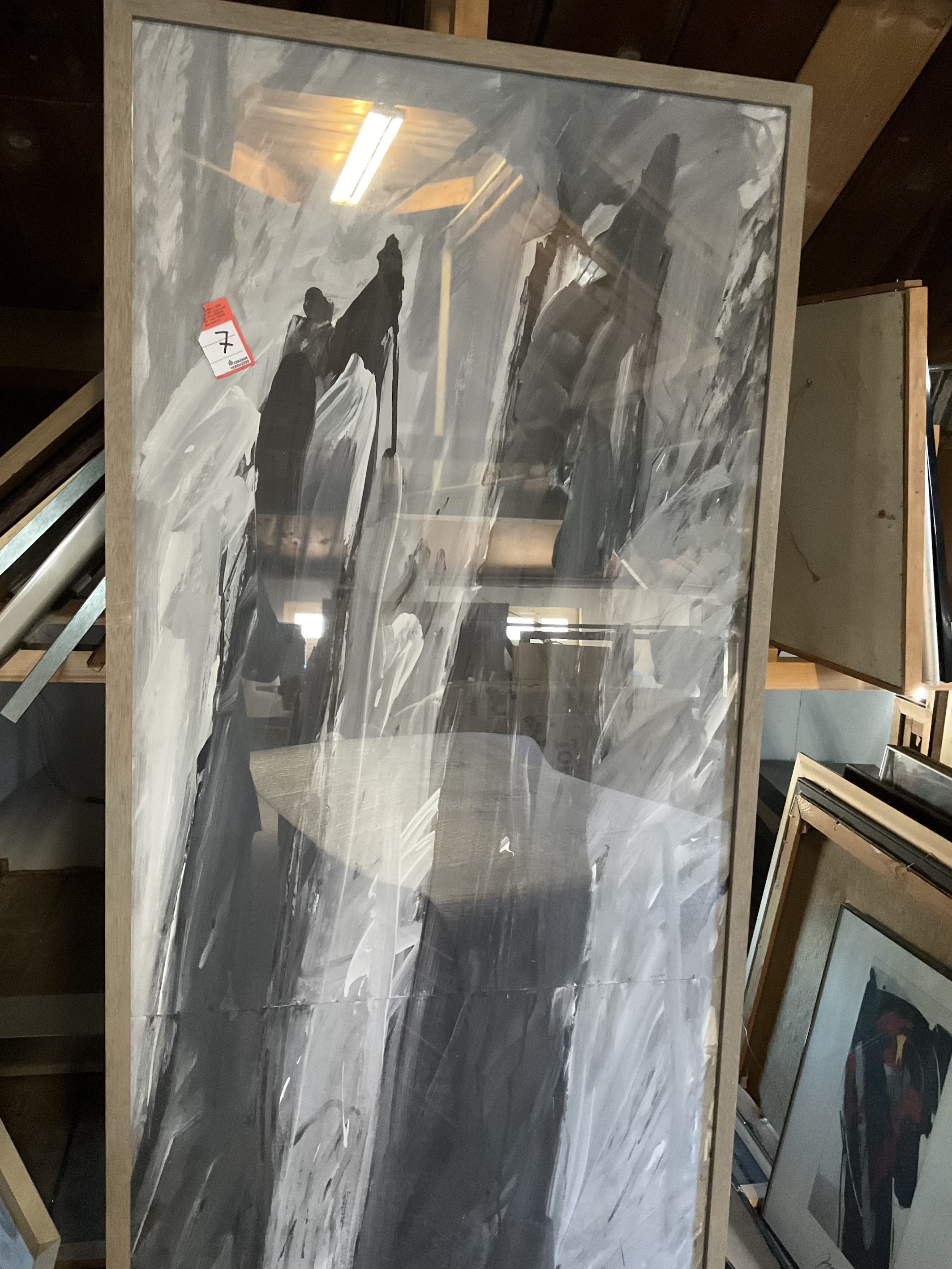 Onleesbaar (in archief vermeld als “Guus Koenraads”) – Abstracte compositie zwart / grijs (547)