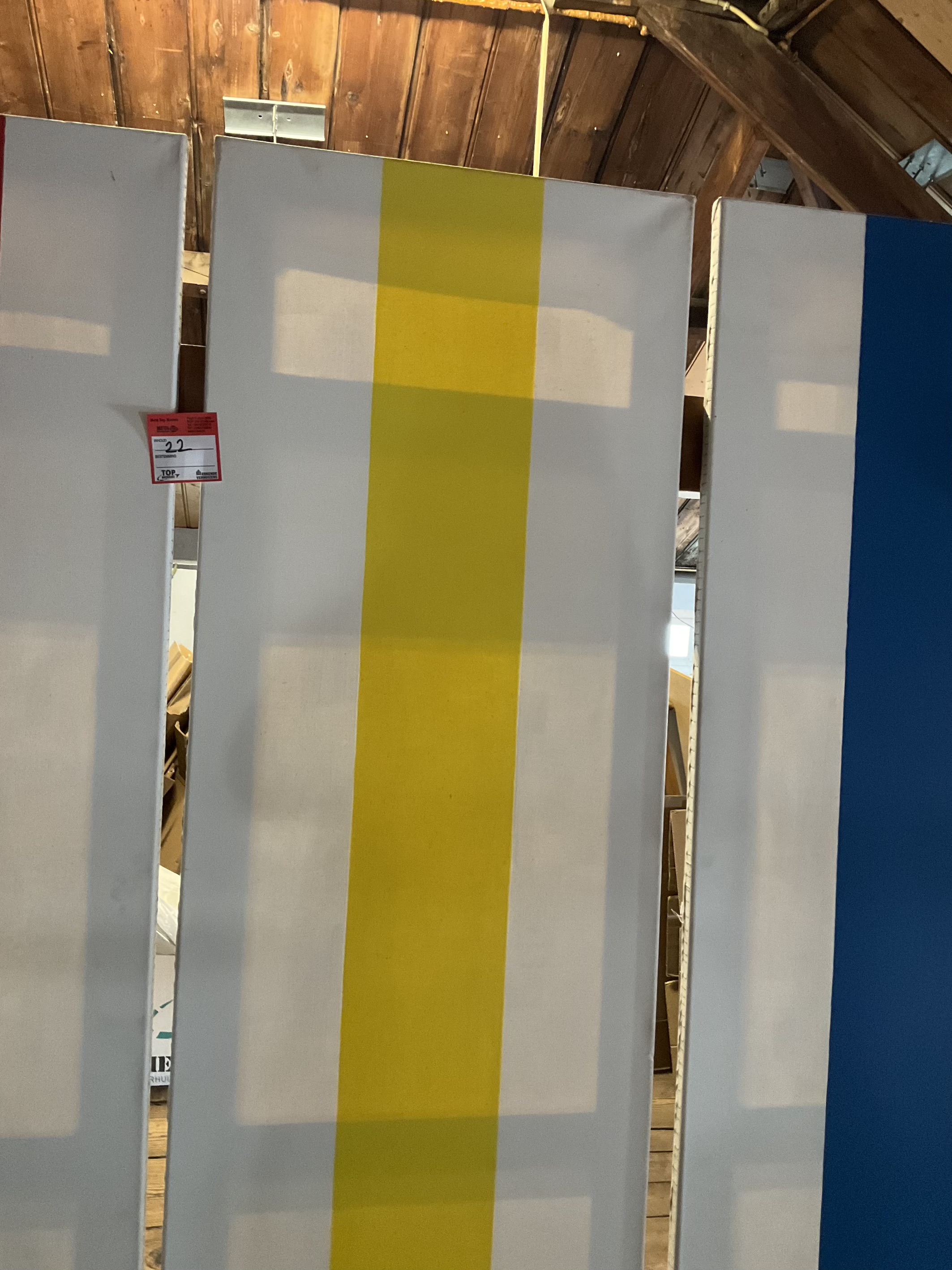 Joost van Oss (1956) – Drie doeken in blauwwit geel wit rood wit