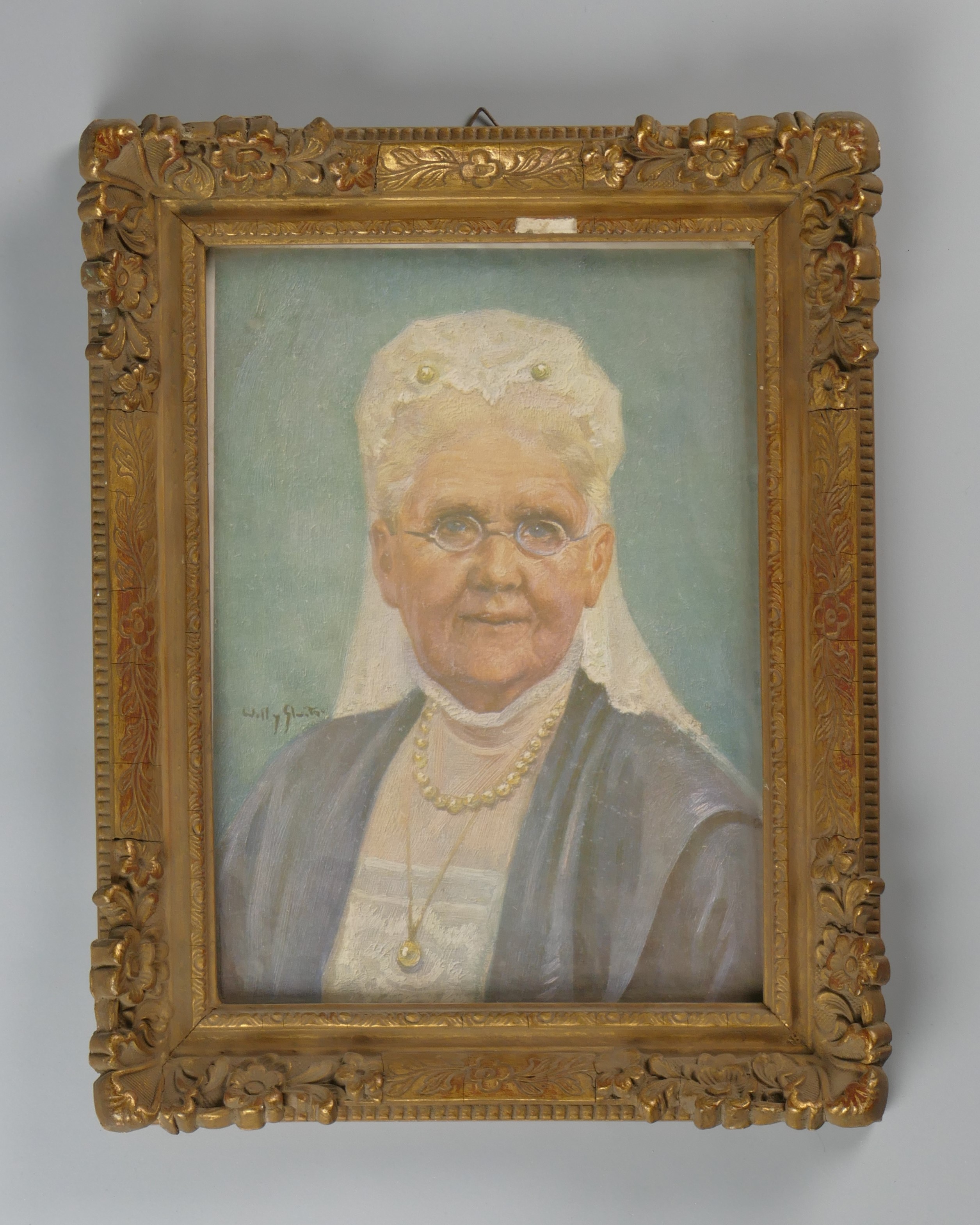 Reproductie van portret van koningin Emma